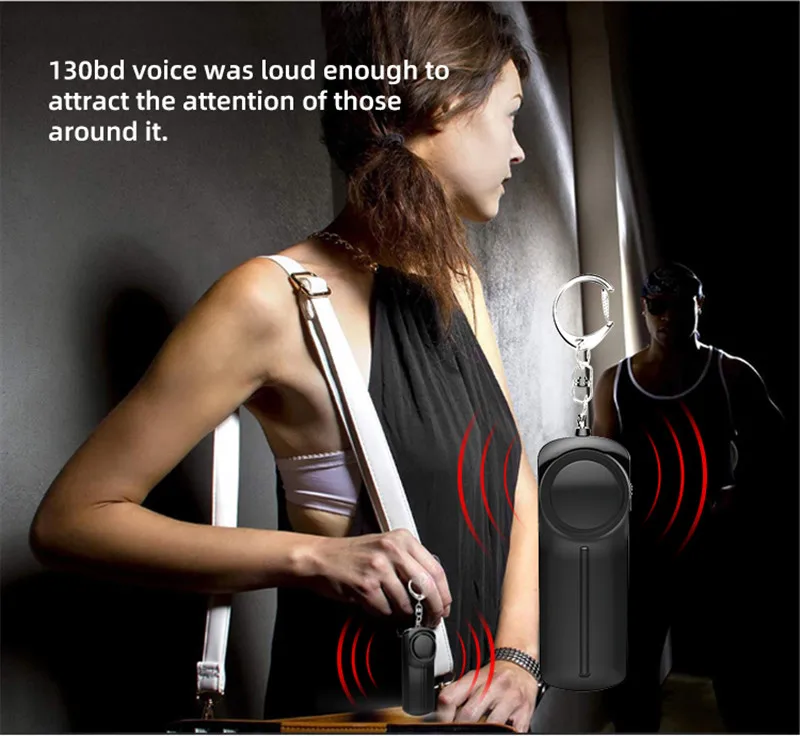 Safe Personal Handy Anti-pervert Alarm with LED Light, Practical Self-defense Keychain Emergency Attack Safety Security Alarm