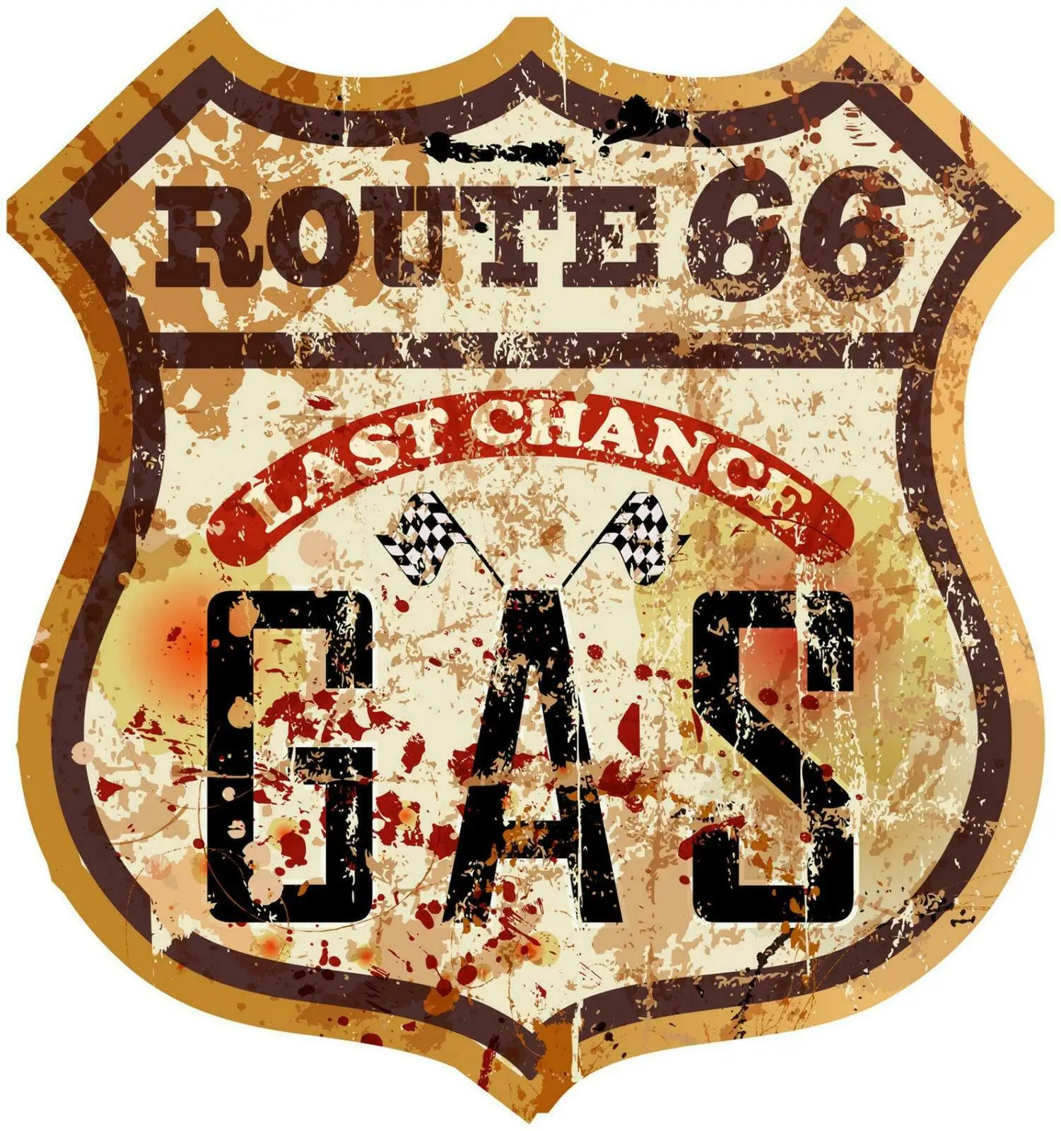 Hot Sell Retro Aufkleber Route 66 Old School Motorcycles Sticker Race Retro Vintage Car Sticker and Decal Decoration