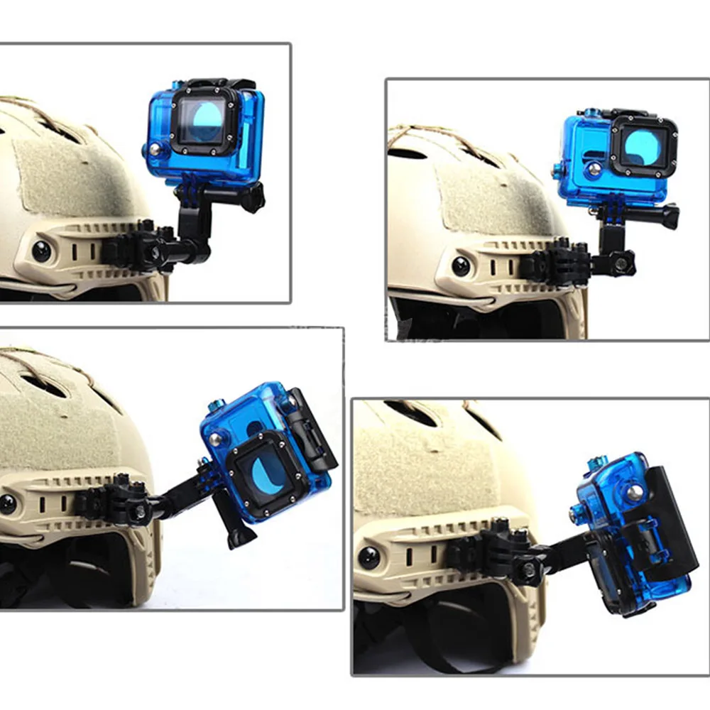 VULPO Tactical Helmet Side Rail Mount Adapter Fixed Mount Multi-angle Adjustable For Gopro HD Hero 1- 5 Action Camera