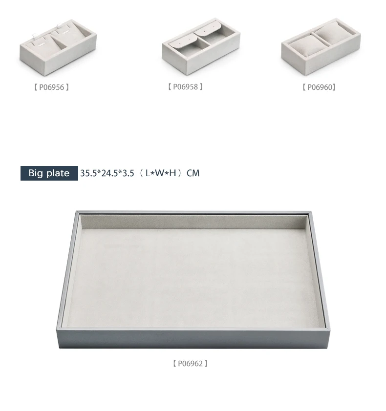 Oirlv Beige Mikrofaser Schmuck-Organizer-Tablett, abnehmbares Leder-Tablett für Ohrringe, Halsketten, Armbänder, Anhänger, Schmuckaufbewahrung und Präsentation. – Detail 10
