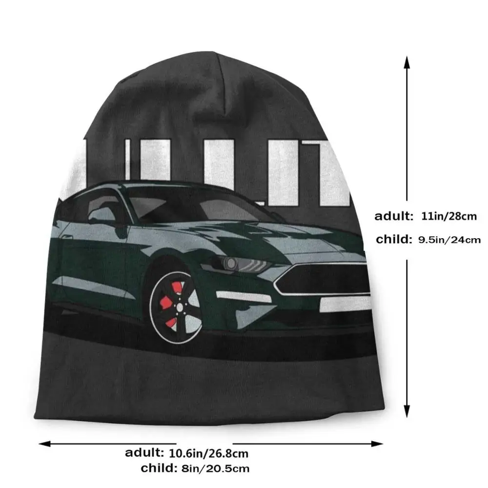 Bullitt Unisex Men Women Thin Beanie Casual Cap Sports Car Muscle Car Automobile Vehicle Bullitt Movie Film Steve Mcqueen Green