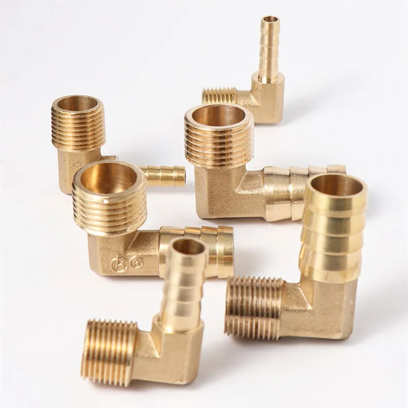 Pagoda connector 6 8 10 12 13 14 16mm hose barb connector tail thread 1/8 1/4 3/8 1/2 3/4 1BSP thread Brass Pipe Fittings Elbow