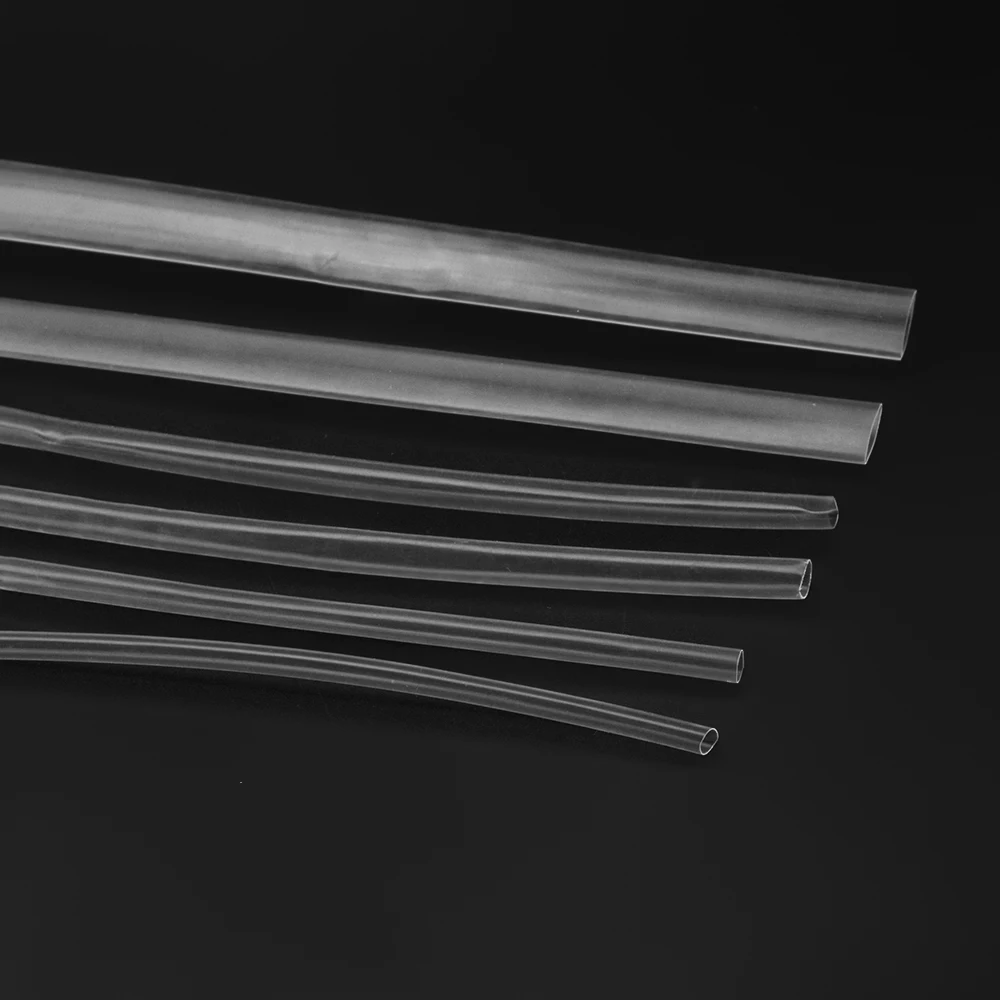 1Meter 2:1 Transparent heat shrink tube 0.6mm~25mm 1.0mm 2mm 10mm Polyolefin Wire Cable Electronic component Insulated Sleeving