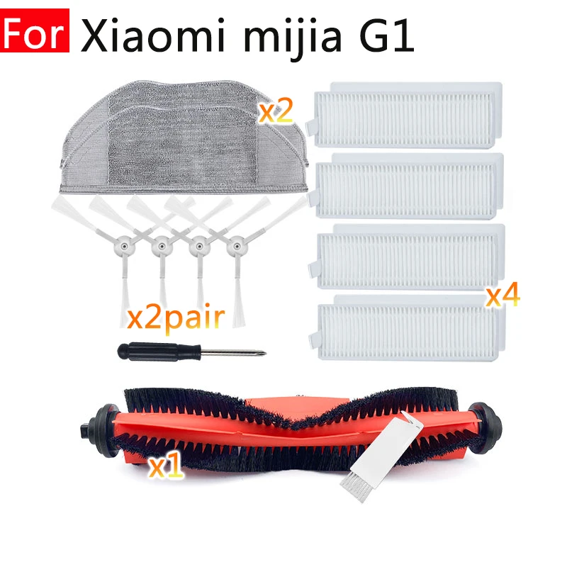 For Xiaomi Mijia G1 MJSTG1 Parts Home Replaceable Robot Vaccum Cleaner Main Side Cleaning Brush Hepa Built-in Filter Accessories