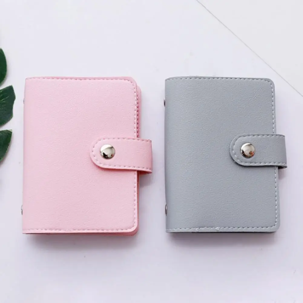 Women Credit Card Wallet Multi Slots Compartment Rectangle Mini Card Bag Portable Button Card Holder