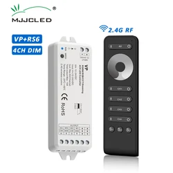 단일 색상 LED 스트립 조명, DC 24V 12 V 조광기, 4 채널 16A PWM 2.4G RF 무선 원격 RS6 제어, 12 볼트 컨트롤러 VP