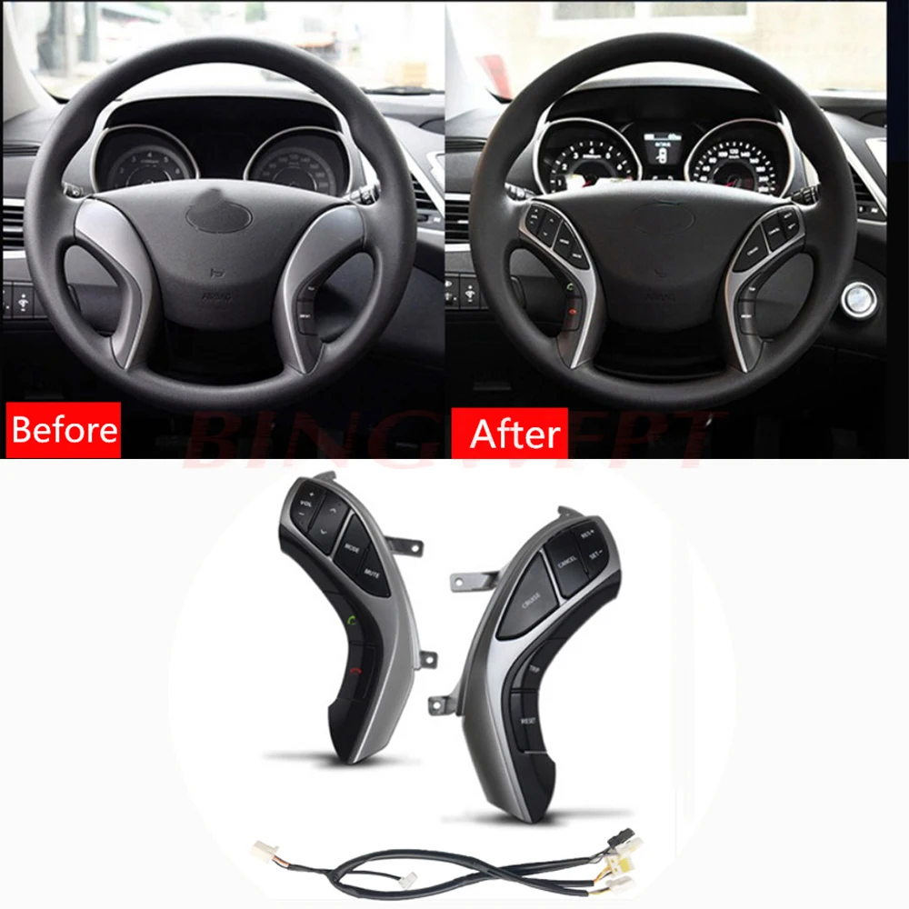 For Hyundai Elantra 2012-2015 I30 Multifunction Steering wheel button Audio and cruise control button Car steering wheel