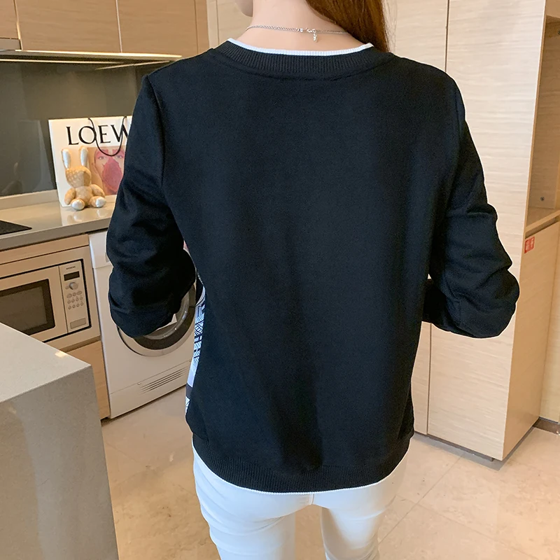 Fashion Printed Bottoming Shirts Long Sleeve Sweatshirt Women T-Shirt Casual Tops Printing T Shirt Ladies Tee Shirt