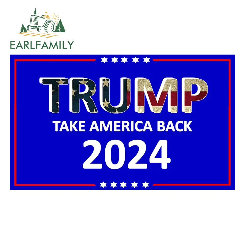 EARLFAMILY 13cm x 8.1cm For TRUMP Vinyl Car Wrap Decals Graffiti Sticker Waterproof Auto Car Assessoires Scratch-Proof Decor