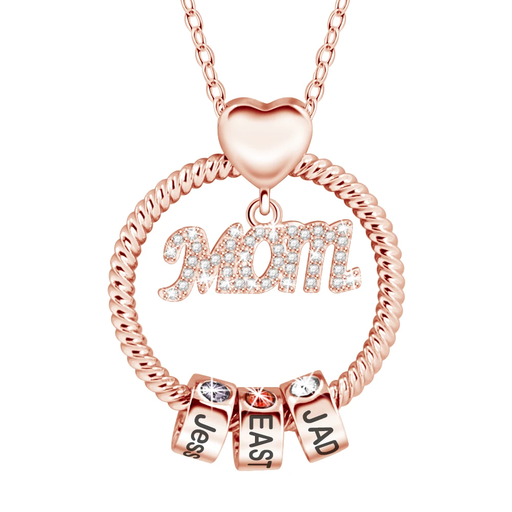 Personalisierte Familiennamen-Halskette für Maman Mamma Mama Mom Nanny GiGi Frauen-Halskette, individuelles Geschenk zum Muttertag – Detail 15