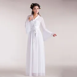 Women's Adult Ethnic Classical Dance Costumes Chinese Style Elegant White/Red Costume Performance Hanfu Clothing for Girls