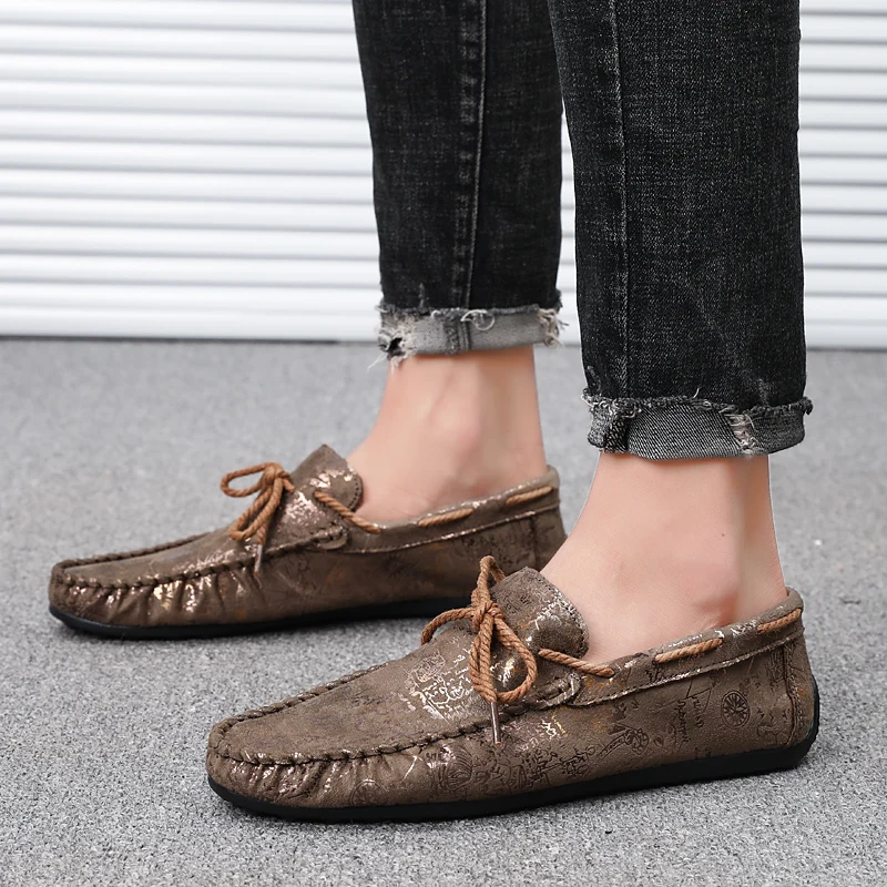 

zapatillas hombre Luxury Brand loafers shoes Fashion Casual Men Shoes Leather Slip-on Loafers Dress Flats shoes