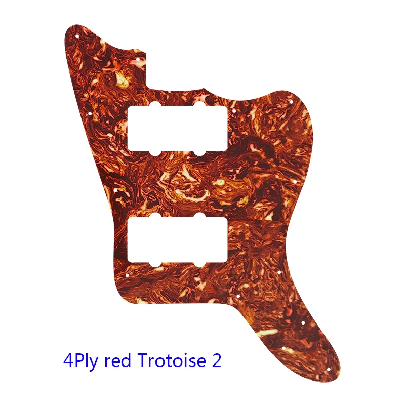 Pleroo Bagian Gitar Kustom-untuk US Fedner Jazzmaster Gitar Listrik Pickguard Blank Wsedikit 2 Pickup Pengganti Pola Api