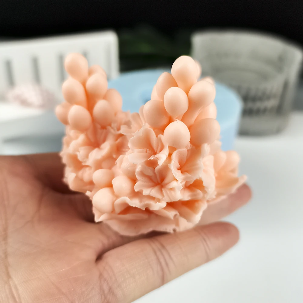 PRZY-Flower Bouquet Silicone Soap Mold, Beautiful Flowers Candle Moulds, Clay Resin Moulds, HC0322