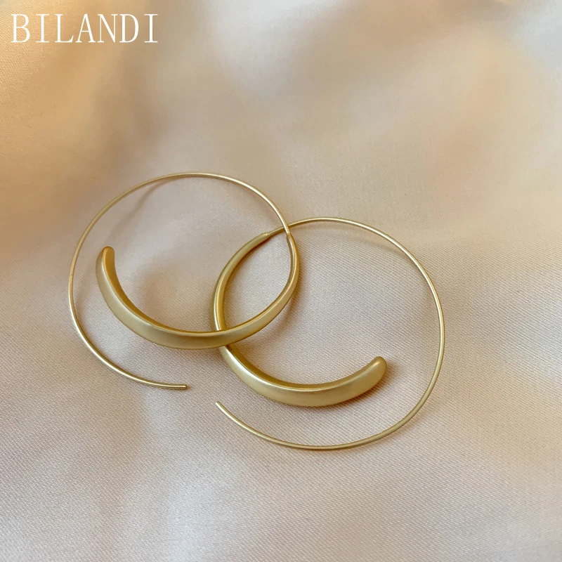 Bilandi Fashion Jewelry Metal Hoop Earrings 2021 New Design Hot Selling Round Wire Women Earrings For Party Gift