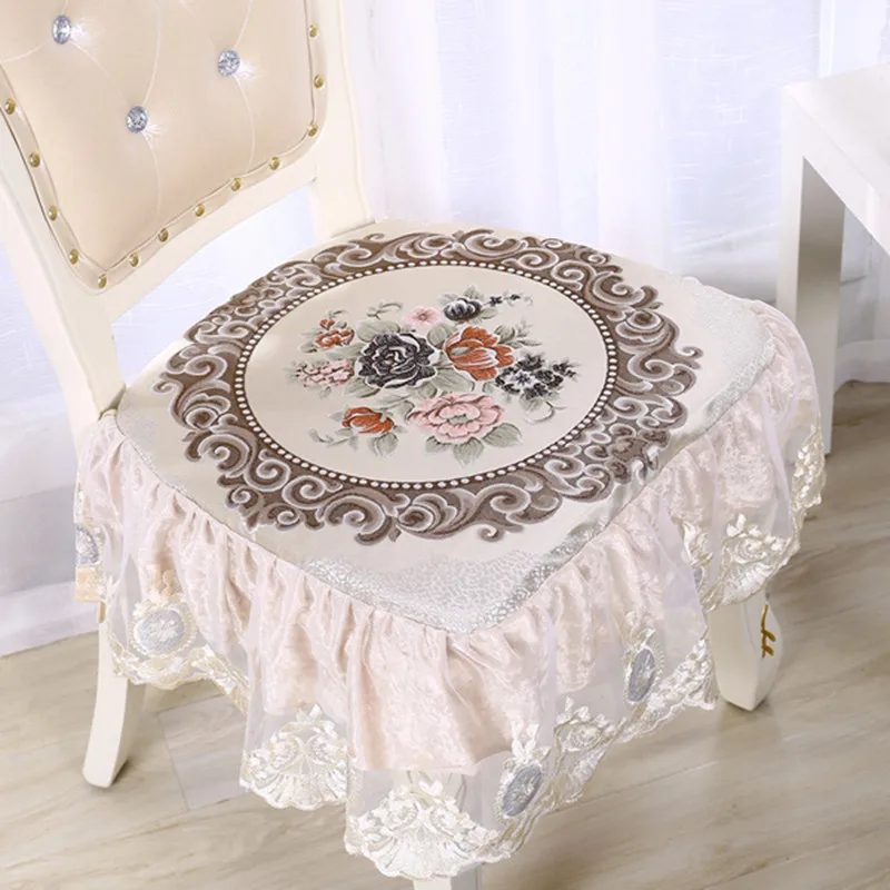 Hot Sale Europe Style Lace Chair Cushions Thicken Home Decoration Cushion 12 Colors Supe Soft Seat Cushion Can Be Fixed On Chair