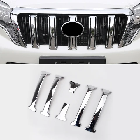 Для Toyota Prado J150 GX GXL Land Cruiser 2014 2015 2016 2017 ABS Хромированная передняя решетка молдинг объемный чехол аксессуары для украшения