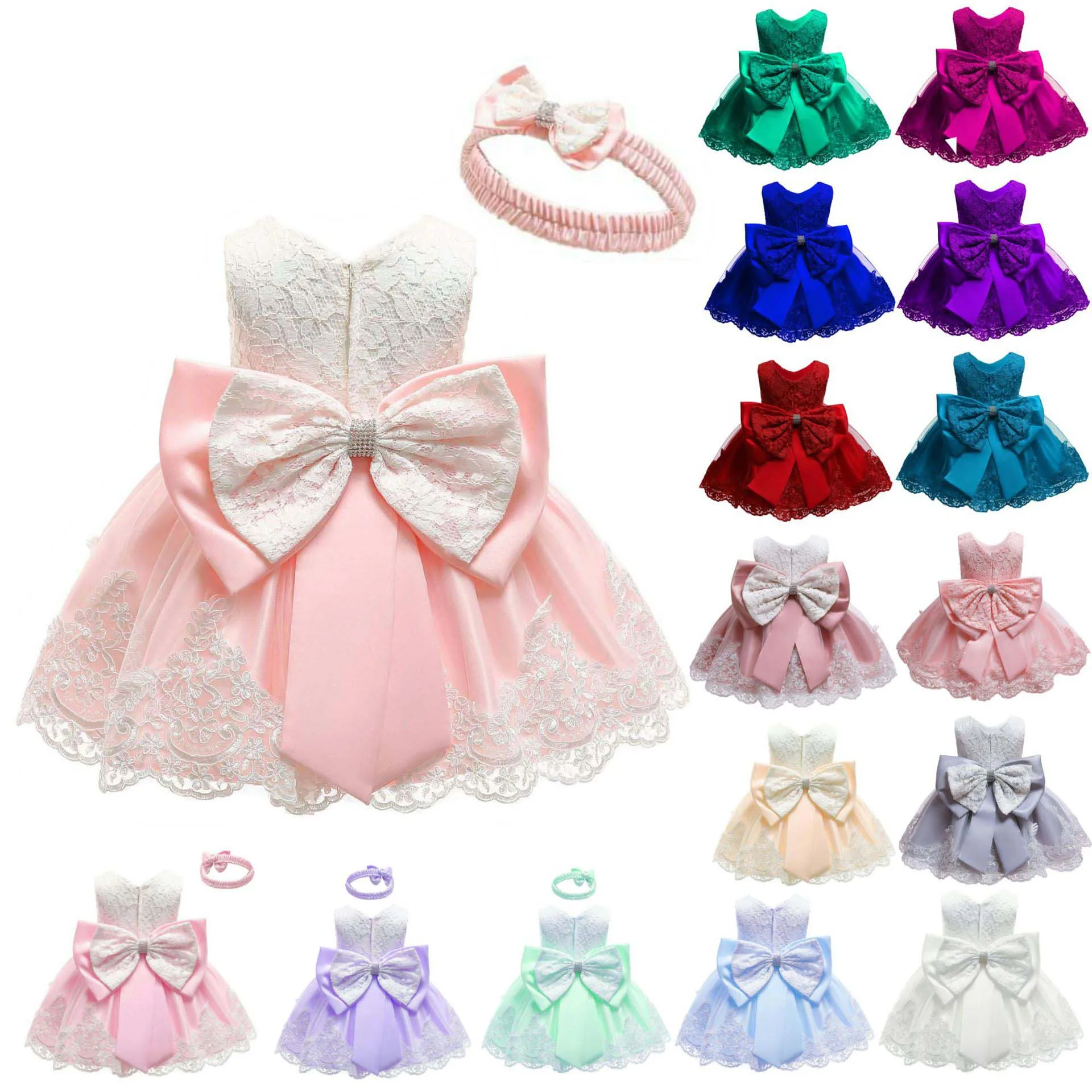 

Girls Dress Big Bow Elegant Princess Dress Kids Dresses For Girls Wedding Evening Party Ball Gown Children Clothing vestidos
