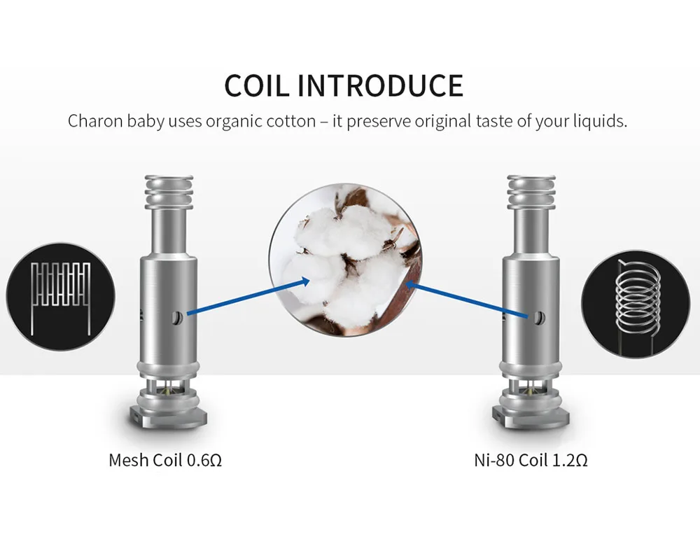 Smoant Charon ตลับแกนม้วนสำหรับเด็กทารกของแท้สำหรับ Charon Baby Battlestar Battlestar Baby Veer Kit Ni-80บุหรี่อิเล็กทรอนิกส์