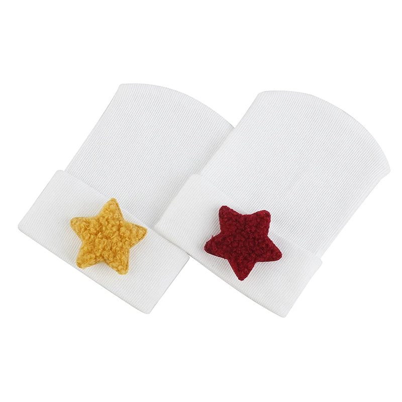 Geebro-gorros suaves de punto para bebé, gorros con estrellas de Color sólido, gorros informales, gorros para niño y niña, otoño