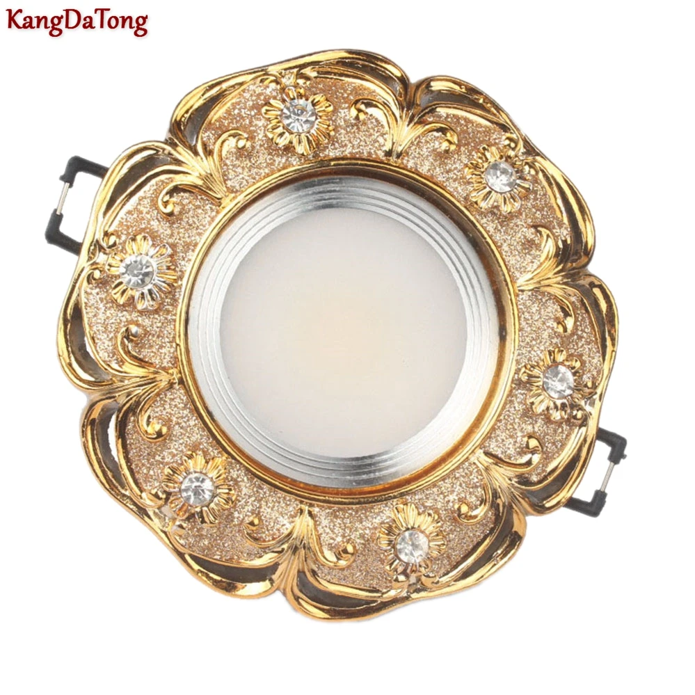 American Luxury Gold Bull Eye Embedded Ceiling Lamp Kitchen Living Room Hallway Led Spot Light 110V 220V 3W 5W 7W Downlights