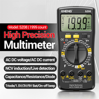 SZ08 Ultra-thin Storage Digital Multimeter Professional Meter Auto Voltmeter AC DC 220V Resistance Handhold Testers Test Lead