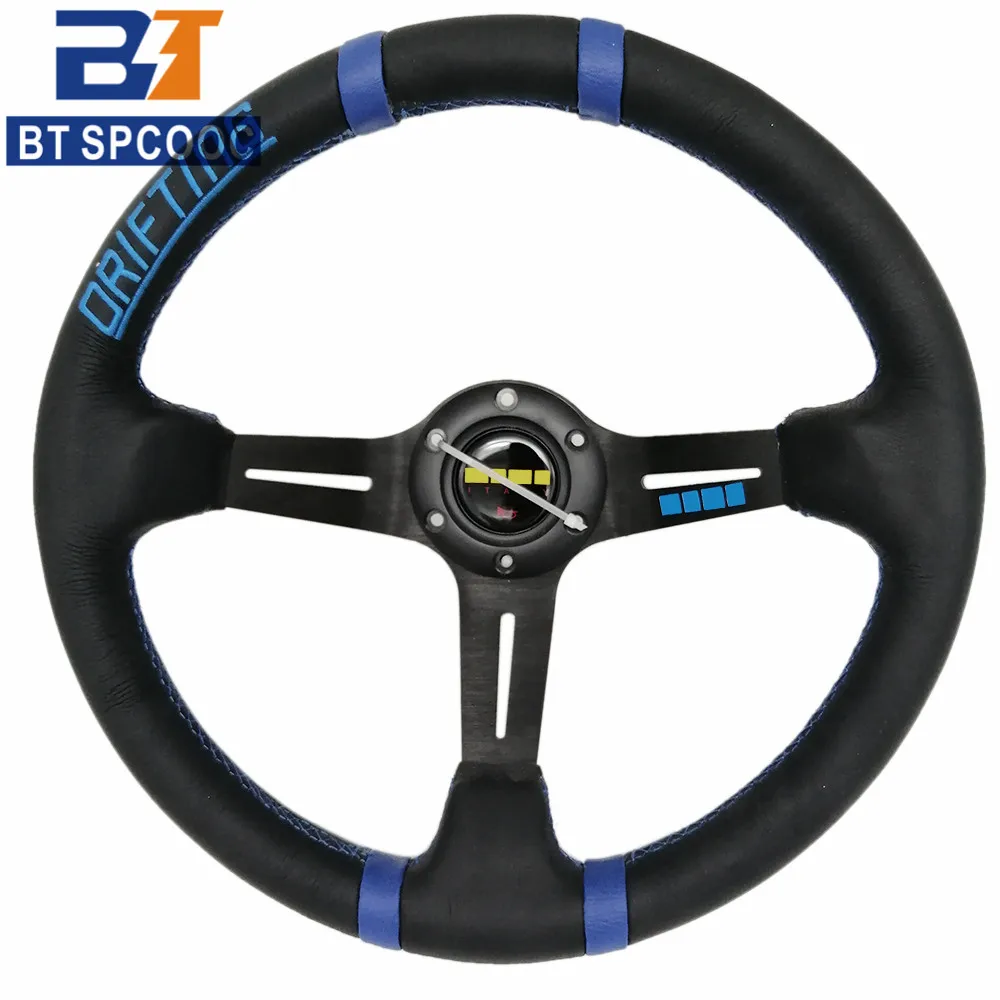 

Universal 13 inch 330mm Leather Car Sport Steering Wheel Deep Corn Drift Rally Racing Sport Steering Wheel With Logo Mo