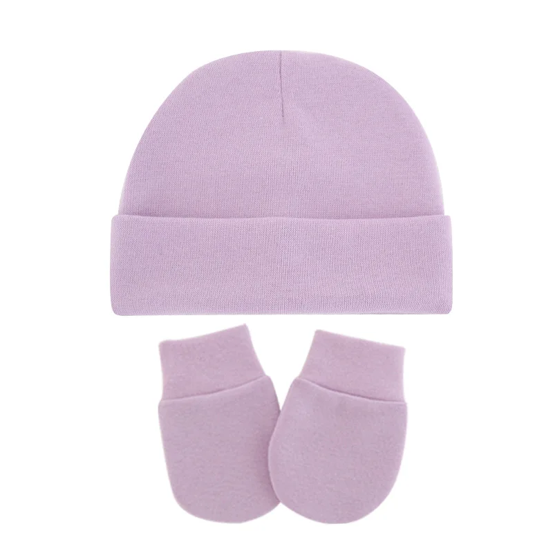 Newborn Baby Hat Gloves Set for Girls Boys Soft Cotton Baby Beanie Infant Bonnet Toddler Cap Spring Autumn New Born Gift