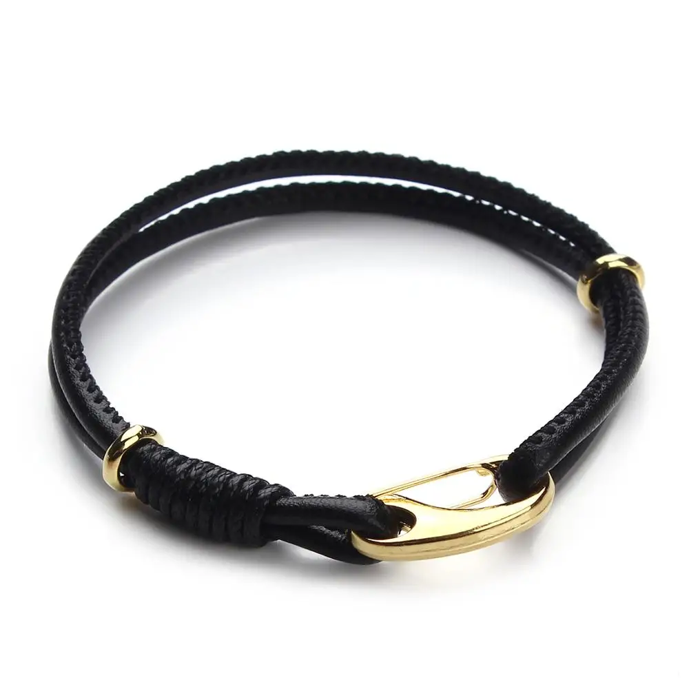 أساور جلدية ذات طبقة معدنية مزدوجة للنساء ، سحر متعدد الألوان ، جلد الغنم اليدوي ، مجوهرات الموضة #6