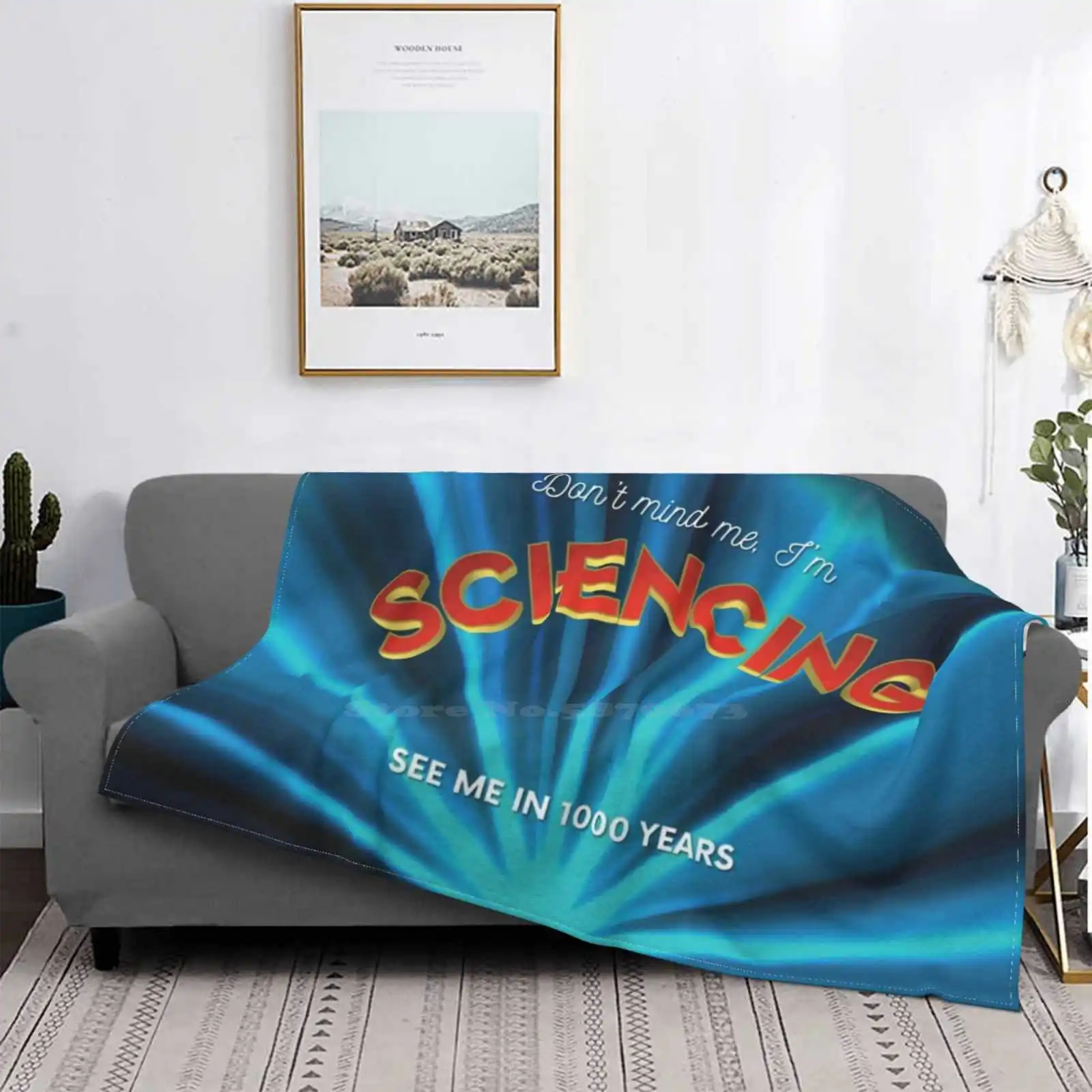 Don't Mind Me I'm Sciencing Themed Shaggy Throw Soft Blanket Sofa / Bed / Travel Love Gifts Tv Show Fry Leela Farnsworth