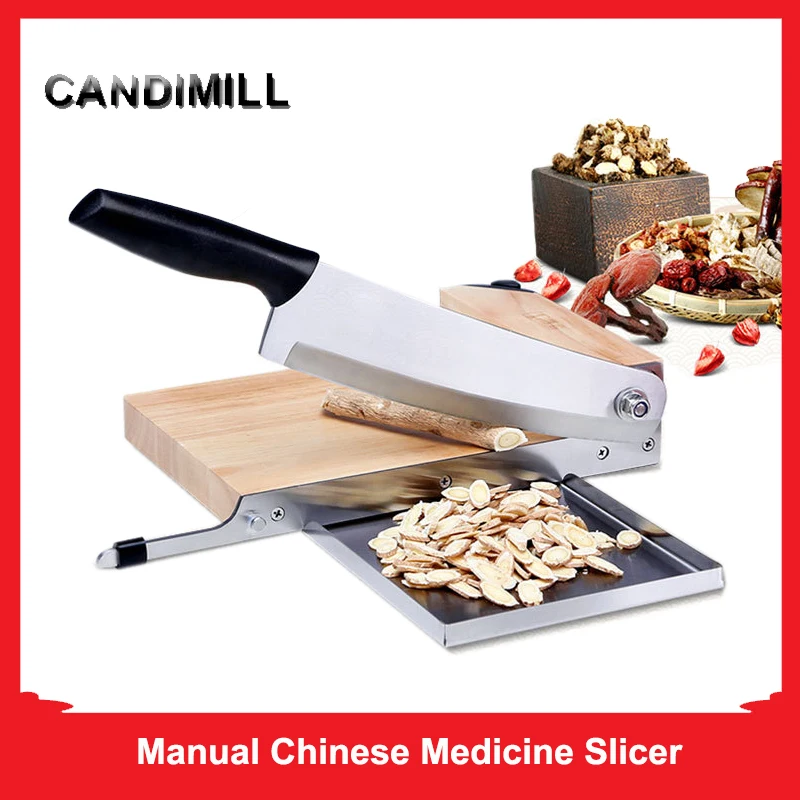 CANDIMILL 10.5 Inch Slicer Manual Chinese Medicine Slicer Maca Cutting Machine Ganoderma Cutter Ginseng Slicing