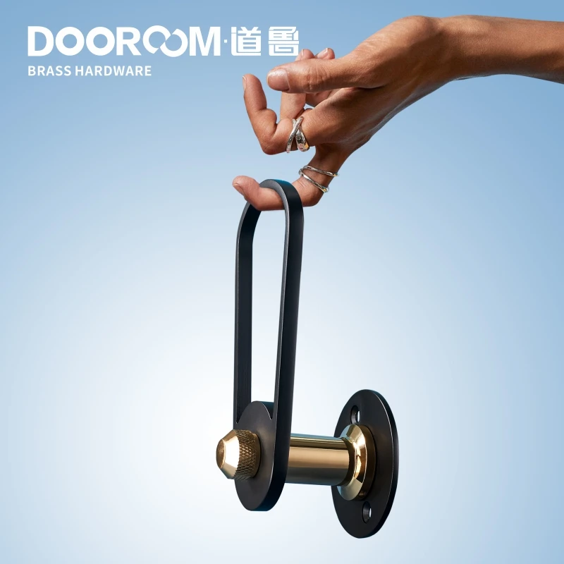 

Dooroom Brass Door Lever Ultra-thin Mute Black Gold Modern Interior Room Bedroom Bathroom Wood Door Lock Split Handle Knob