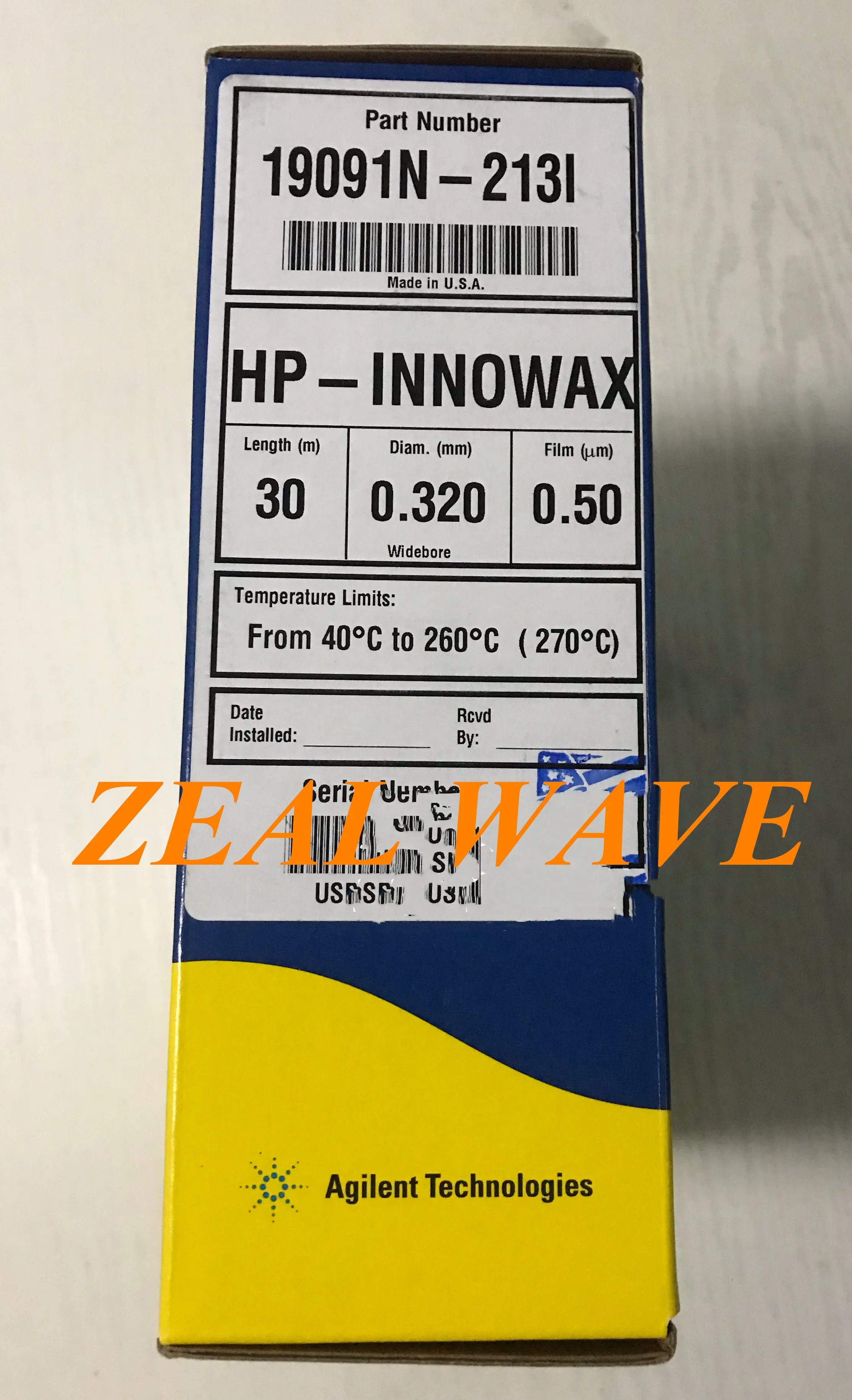 Agilent Gas Capillary HP-INNOWAX 30m * 0.32 * 0.5u Chromatographic Column 19901N-213i