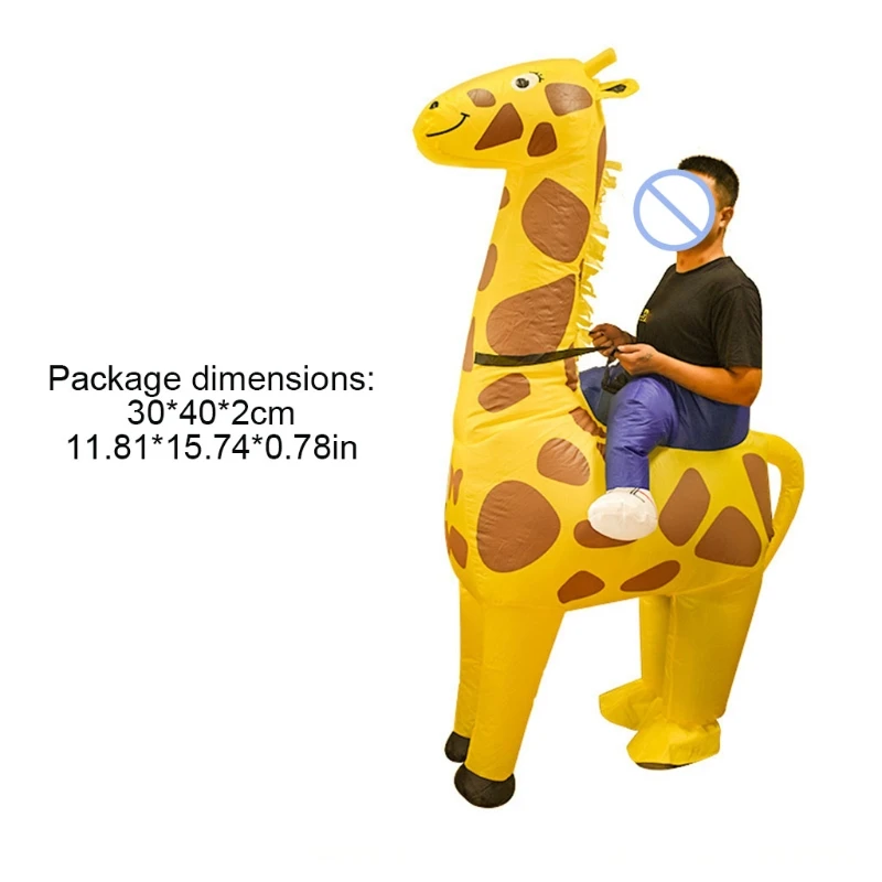 Inflatable Giraffe Riding Costume PVC Costume Performance Full Body Ride-on Costume Halloween Cosplay Party Props P31B