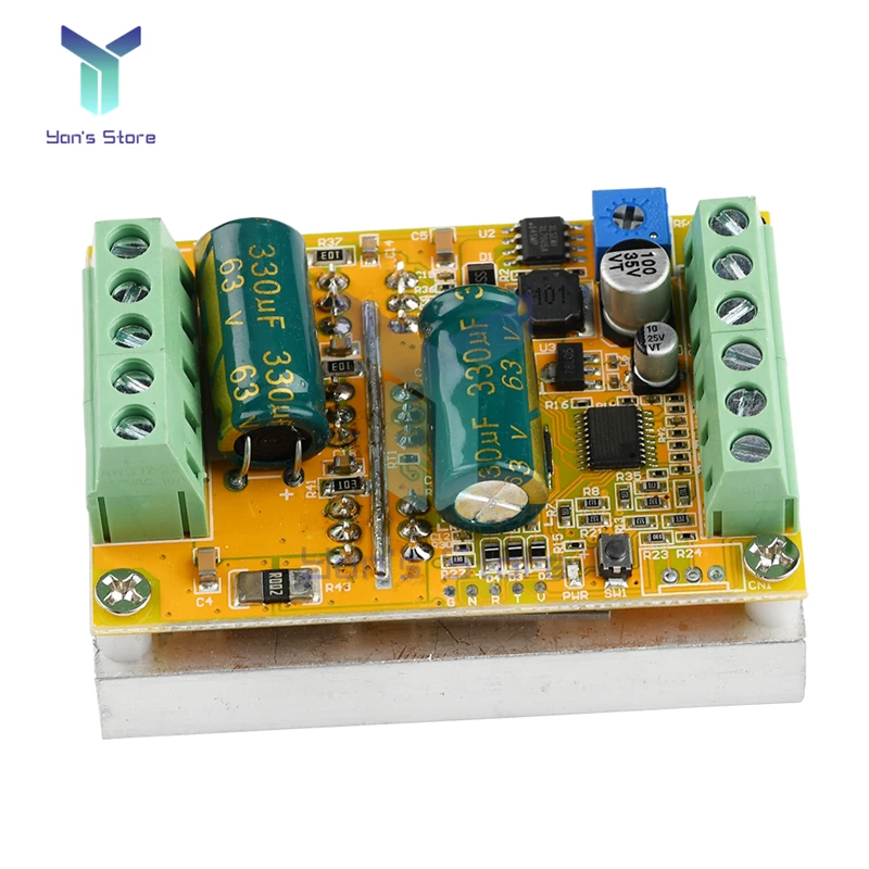 380W BLDC Three Phase DC High Speed Brushless Motor Controller PWM Without hall Sensor Hall Motor PLC Analog Control Drive Board