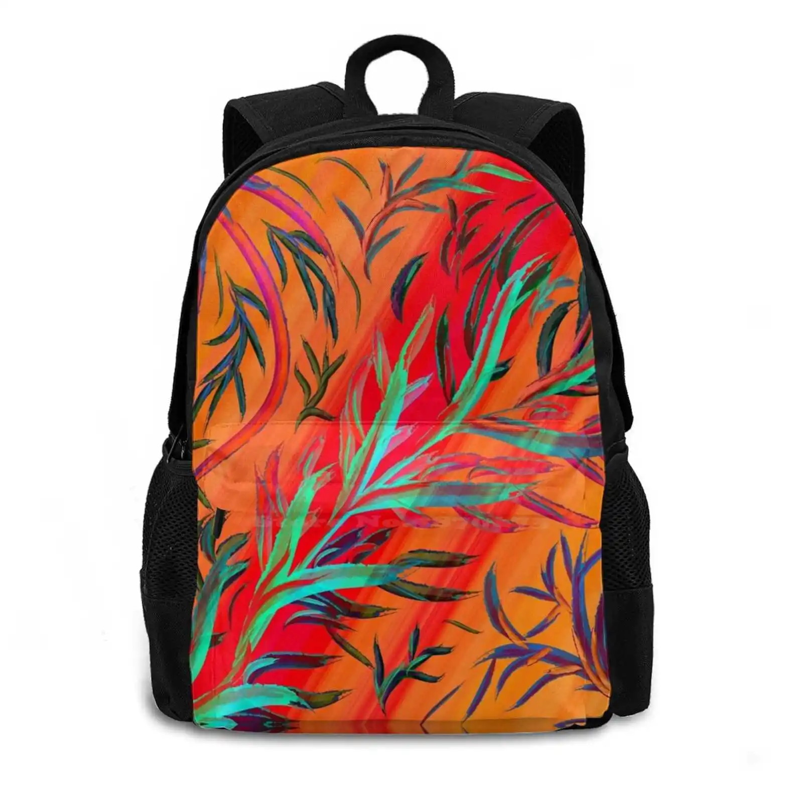 Floral Surface Pattern 1 Travel Laptop Bagpack School Bags Floral Flower Hibiscus Bloom Tropical Pattern Patterns Petals