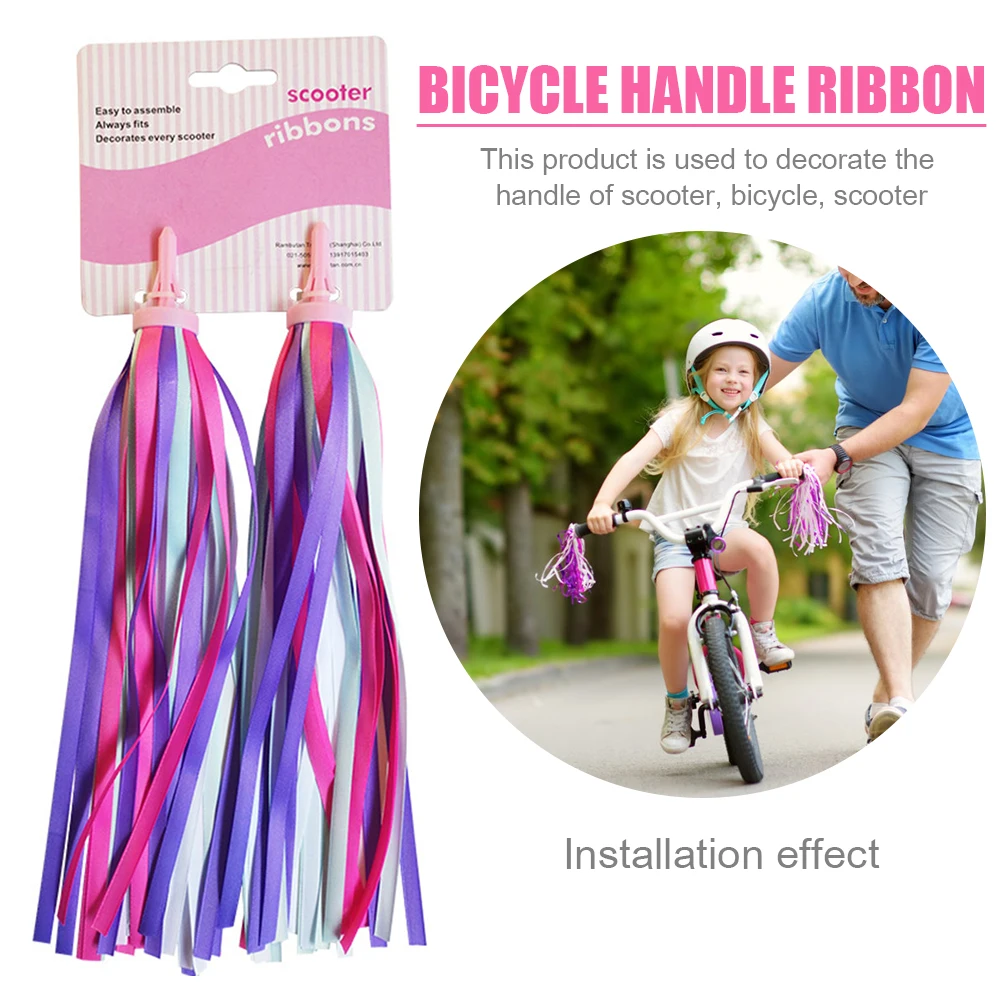 2/4pcs Bicycle Handlebar Color Tassel Streamers Children Balance Bike Decor Ribbon Tassel Ribbons Cycling Accessories