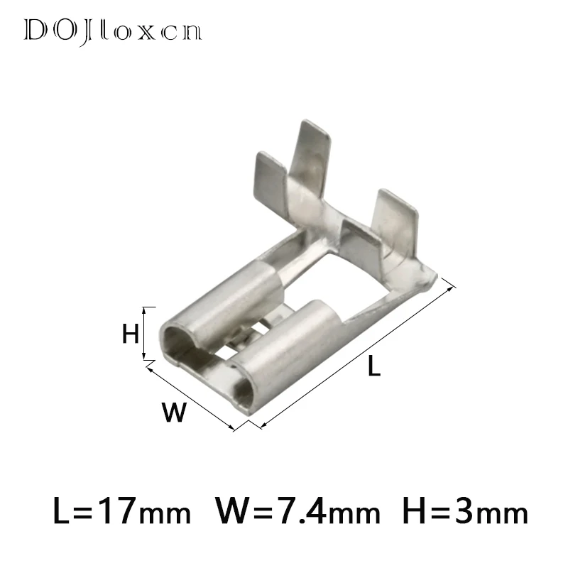 5/10/20/50 Sets 1 Pin 6.3mm 250 Flag Wiring Plug Spring Nylon Hard Sheath AMP Female Connector Socket 176497-1 DJ7019-6.3-21