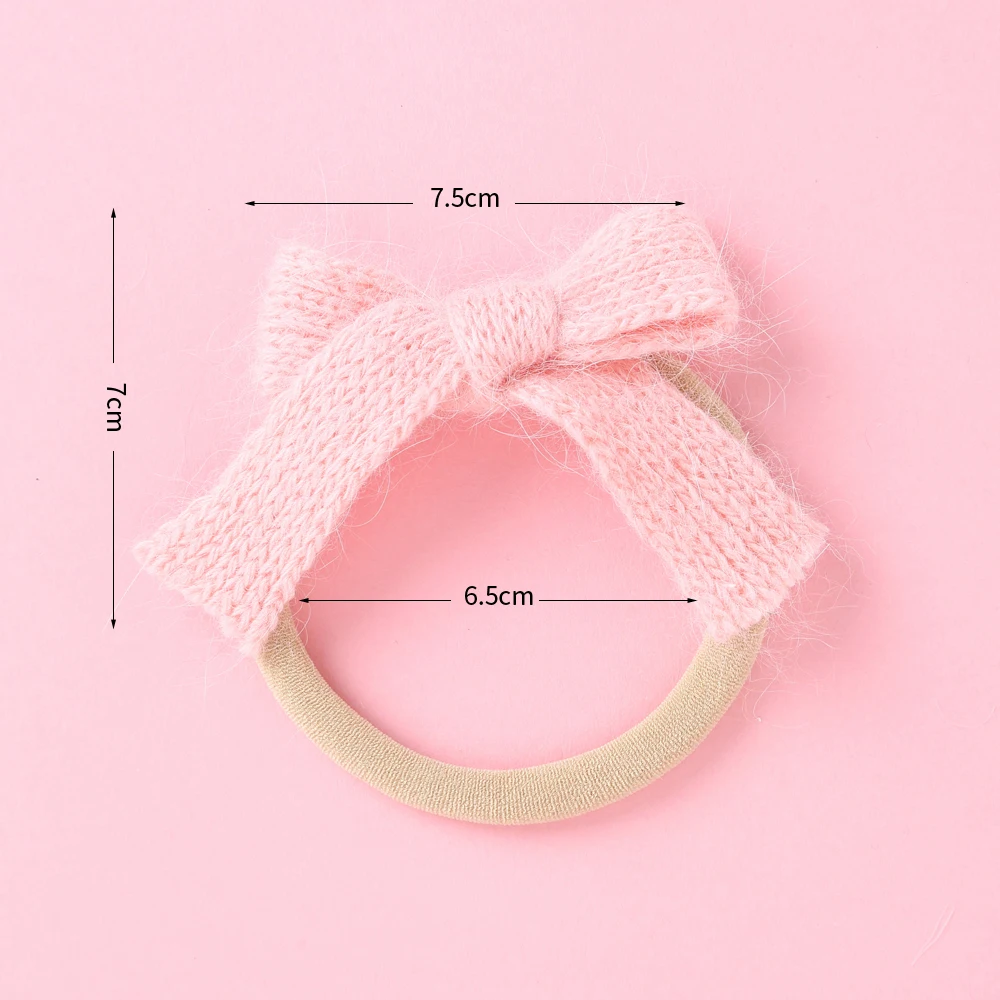 Nylon Elastic Hair Bands for Baby Girls knit Solid Bowknot Headbands for Girls Cute Toddler Hair Accessories 2024 New Year Gifts