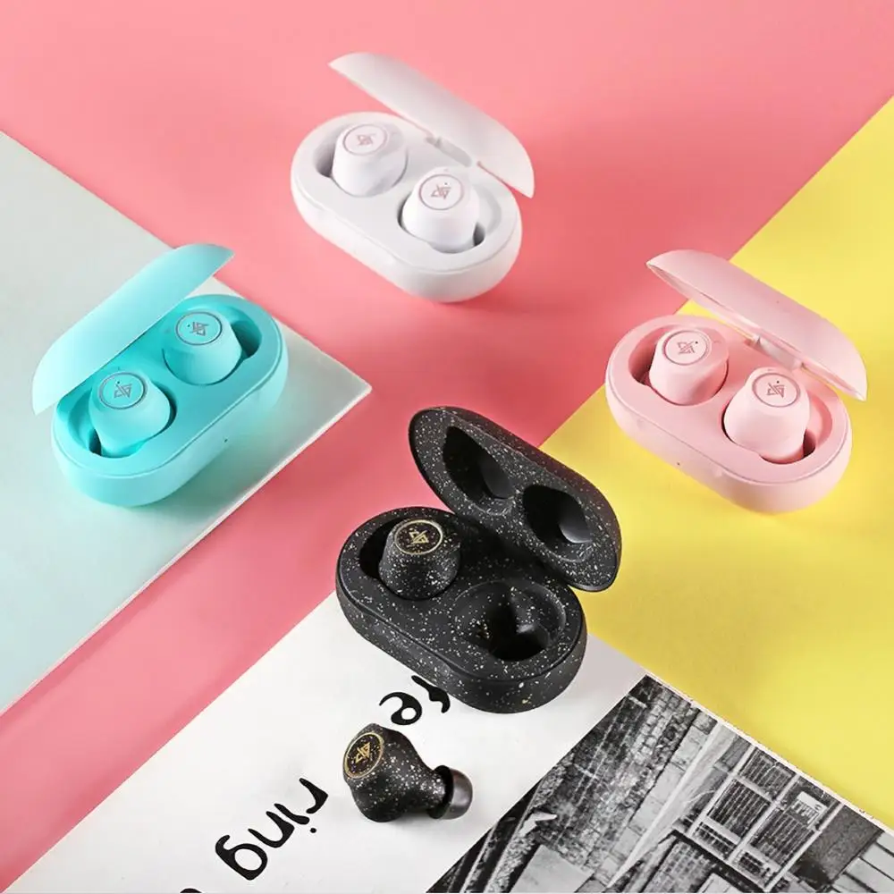 AUGLAMOUR AT200 6mm Moving Coil Wireless Bluetooth 5.0 Earphones In-Ear Sports Music Earbuds IPX5 Waterproof Headset For Phone