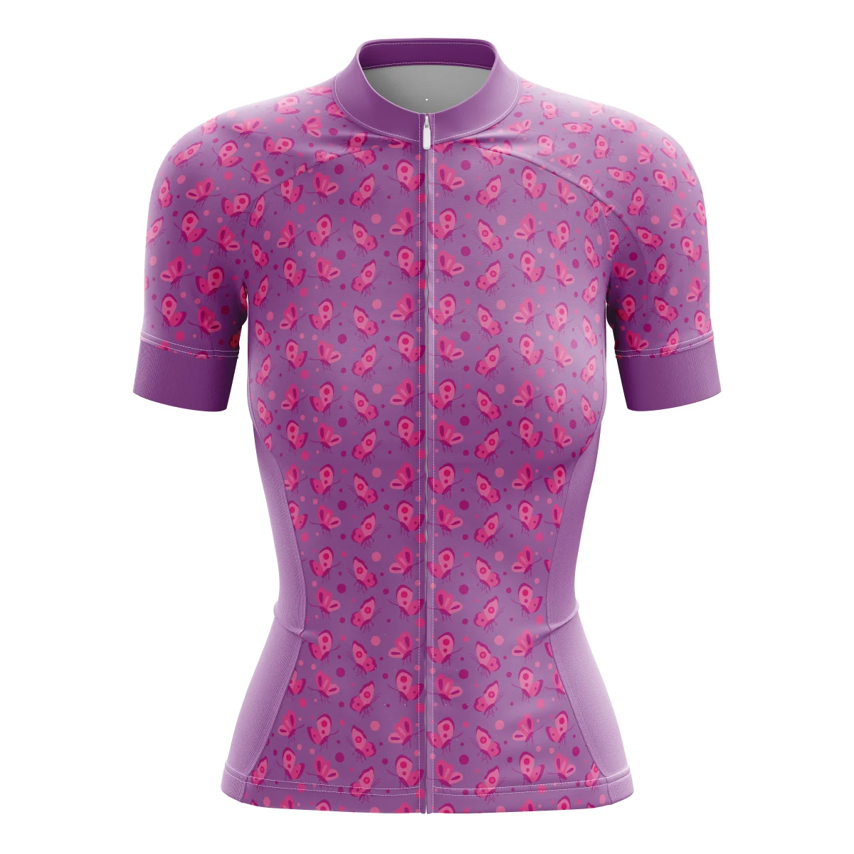 

HIRBGOD Women Summer Casual Shirt MTB Bike Jersey Polka Purple Dot Butterfly Outdoor Maillot Ciclismo Bicycle Clothes,TYZ654-01