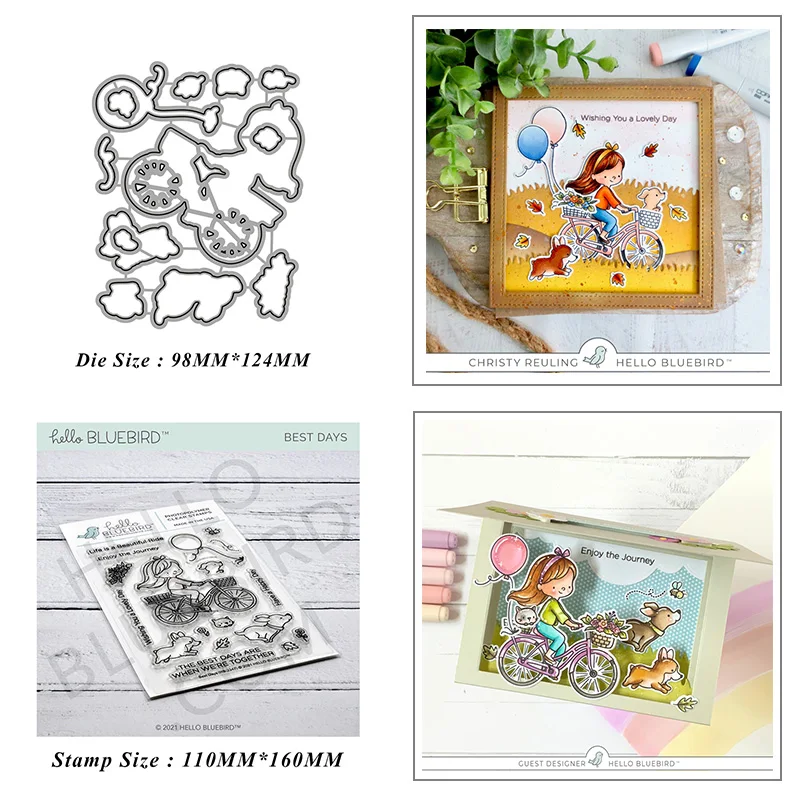 Little Girl Riding A Bicycle Metal Cutting Dies for DIY Scrapbook Album Paper Card Decoration Crafts Embossing 2021 New Dies