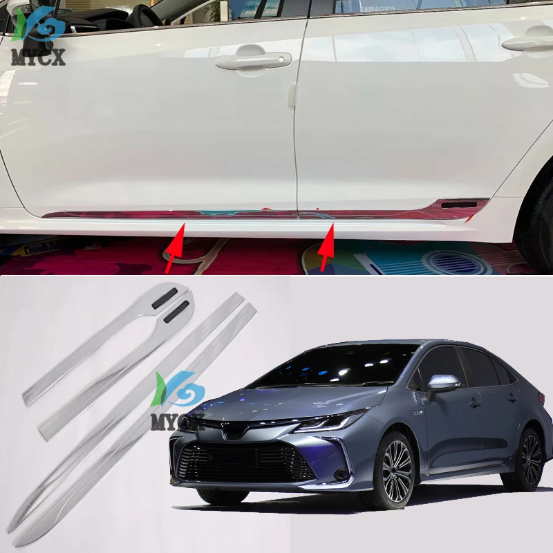 

For Toyota Sedan Corolla E210 ABS Chrome Plated 2019 2020 Car Accessories ABS Side Door Body Molding Moulding Trim