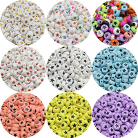 100pcs/Lot 7mm Stars Beads Oval Shape Acrylic Spacer Beads For Jewelry Making DIY Charms Bracelet Necklace Accessories