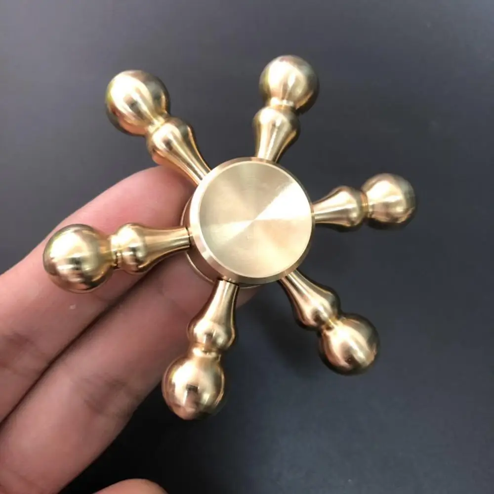 Copper Hand Fidget Spinner Brass Metal Edc Bearing Finger Toys Gyro For Kids Children Relief Stress Boys Christmas Gift