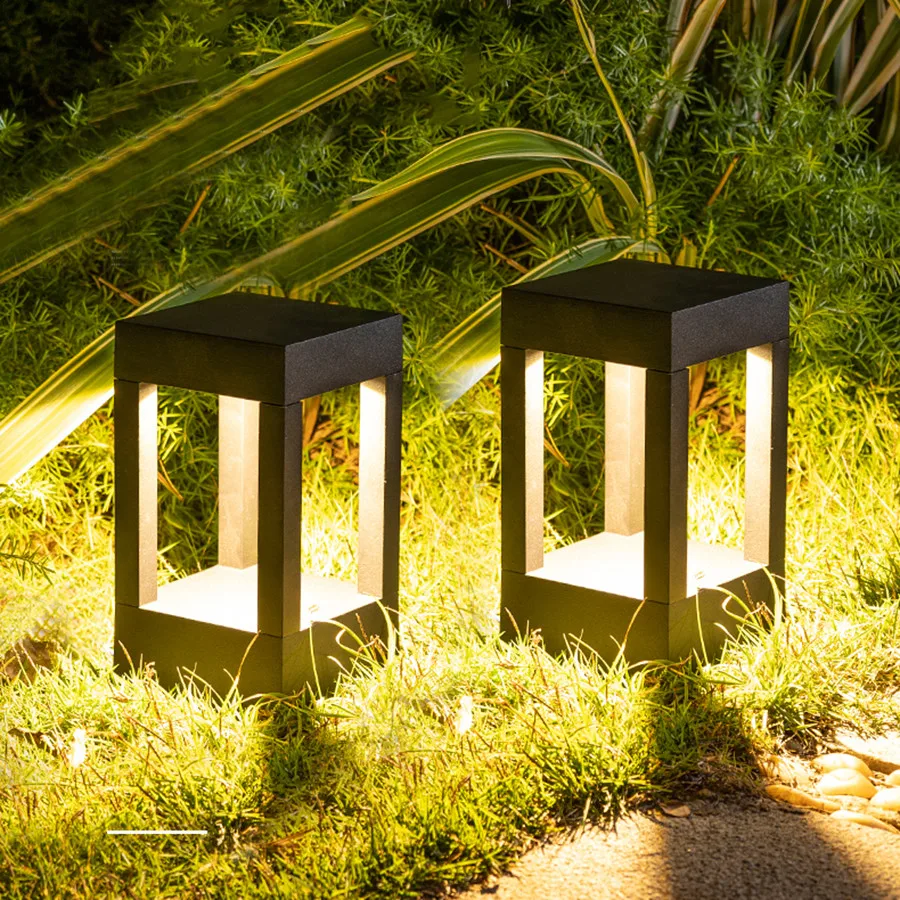 60ซม.LED Ground แทรกโคมไฟสนามหญ้าโมเดิร์นอลูมิเนียมกันน้ำกลางแจ้ง Garden Pillar Light Villa Patio Pathway สนามหญ้า Bollards โคมไฟ