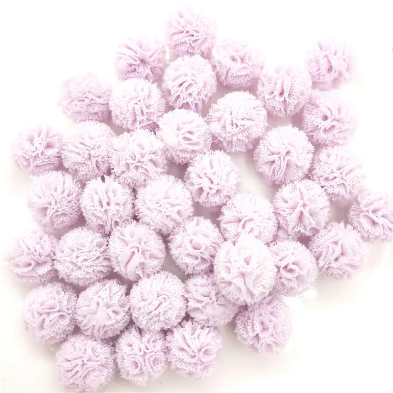 50pcs/lot Mix color DIY Mesh ball for Children Headwear Hair clip Accessories and Garment Accessories