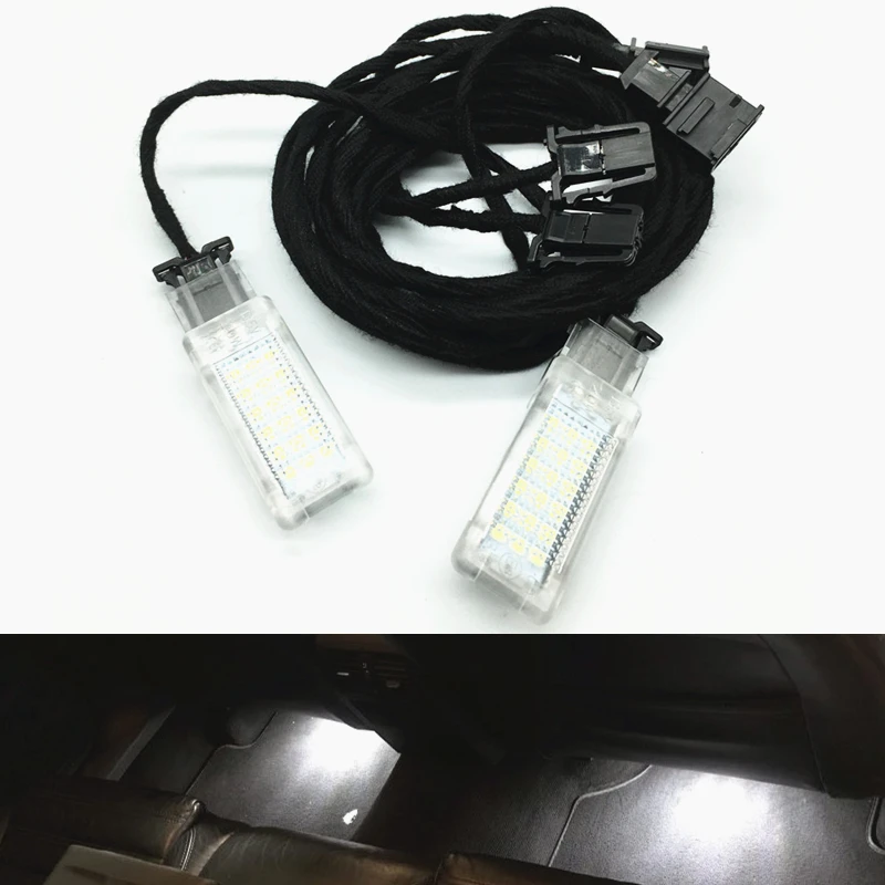 Image of Auto Hinten LED Fußraum Licht Lampe Upgrade Für Golf MK5 6 MK6 Jetta Passat B6 B7 B8 CC EOS Polo Tiguan Sharan Superb Seat Alhambra