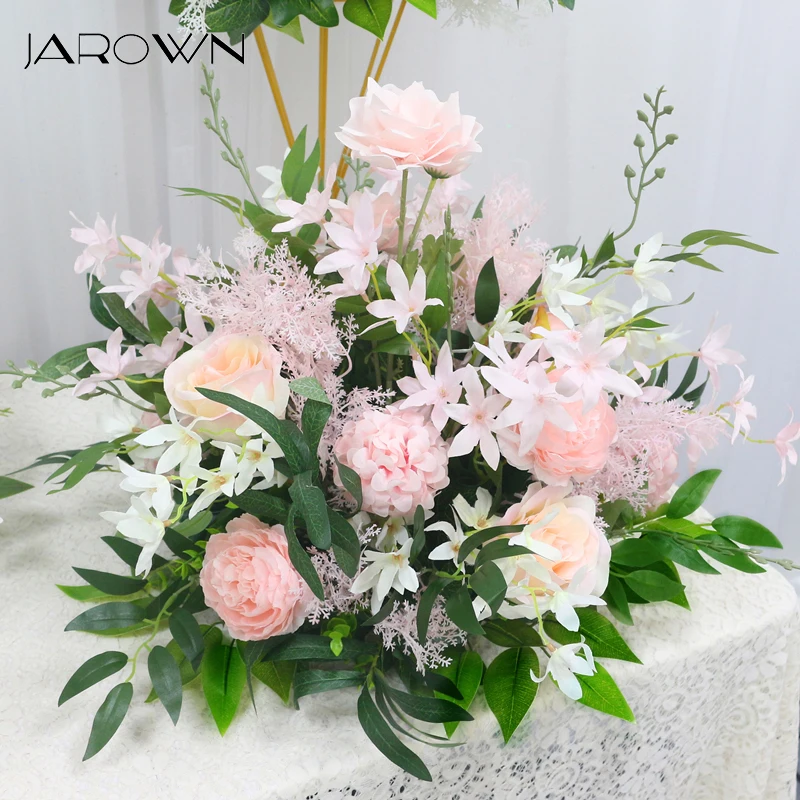 JAROWN 40cm Silk Artificial Rose Hydrangea Flower Ball Wedding Centerpieces Arrangement Decor Wedding Party Backdrop Flores