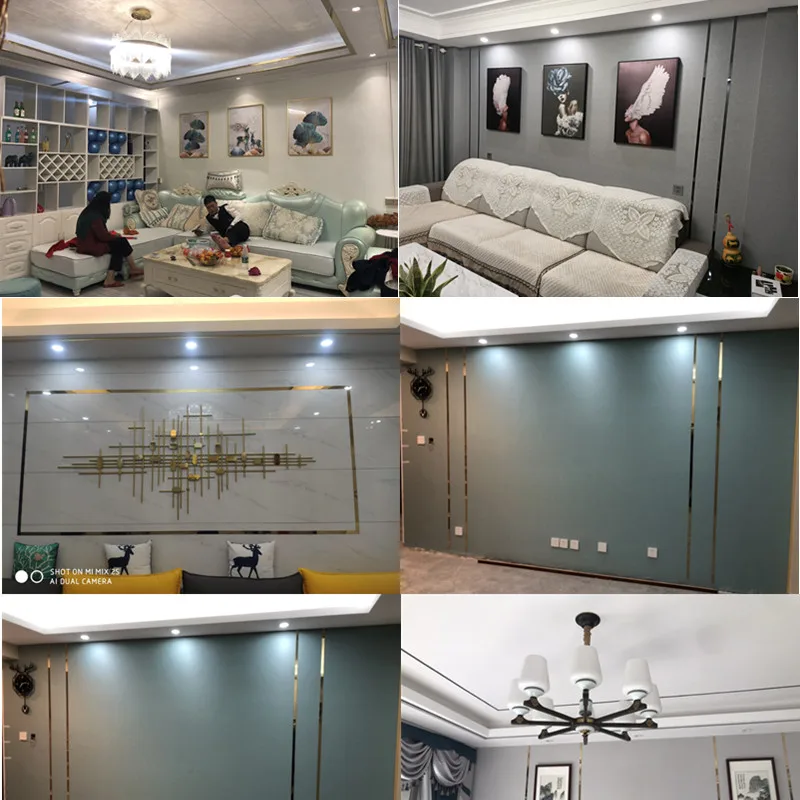 244Cm Tự Dán Nền Vàng Cạnh Tường Khung Dây Trang Trí Viền Dải Cho Trần Phòng Khách Dán Tường trang Trí